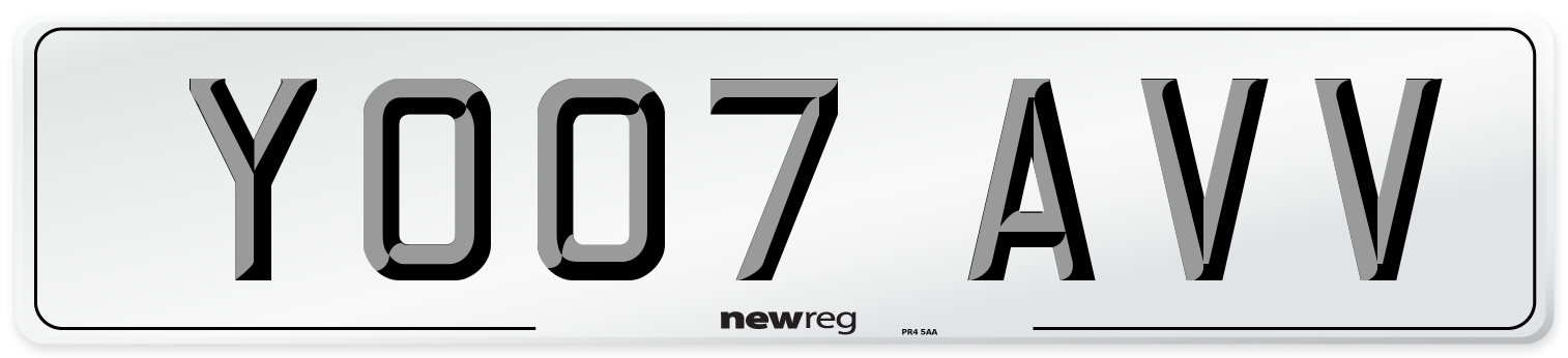 YO07 AVV Number Plate from New Reg